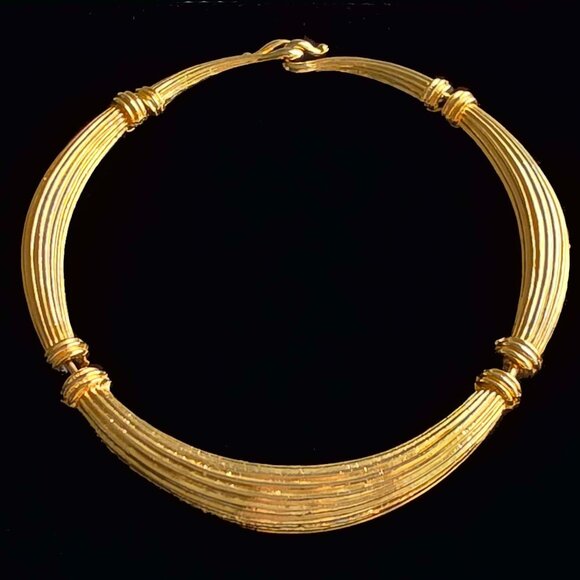 Vintage Gold-Plated Collar Necklace - Picture 1 of 9